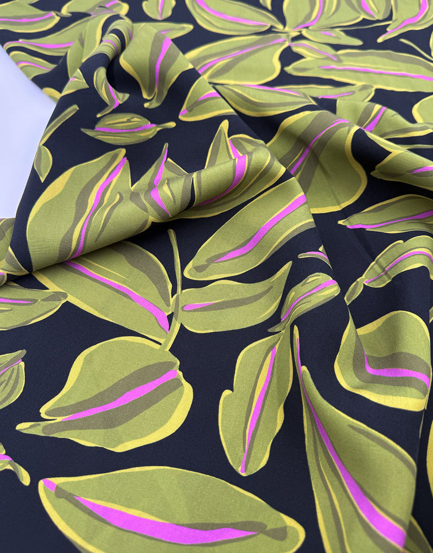 Olive & Pink Botanica Viscose Radiance Fabric
