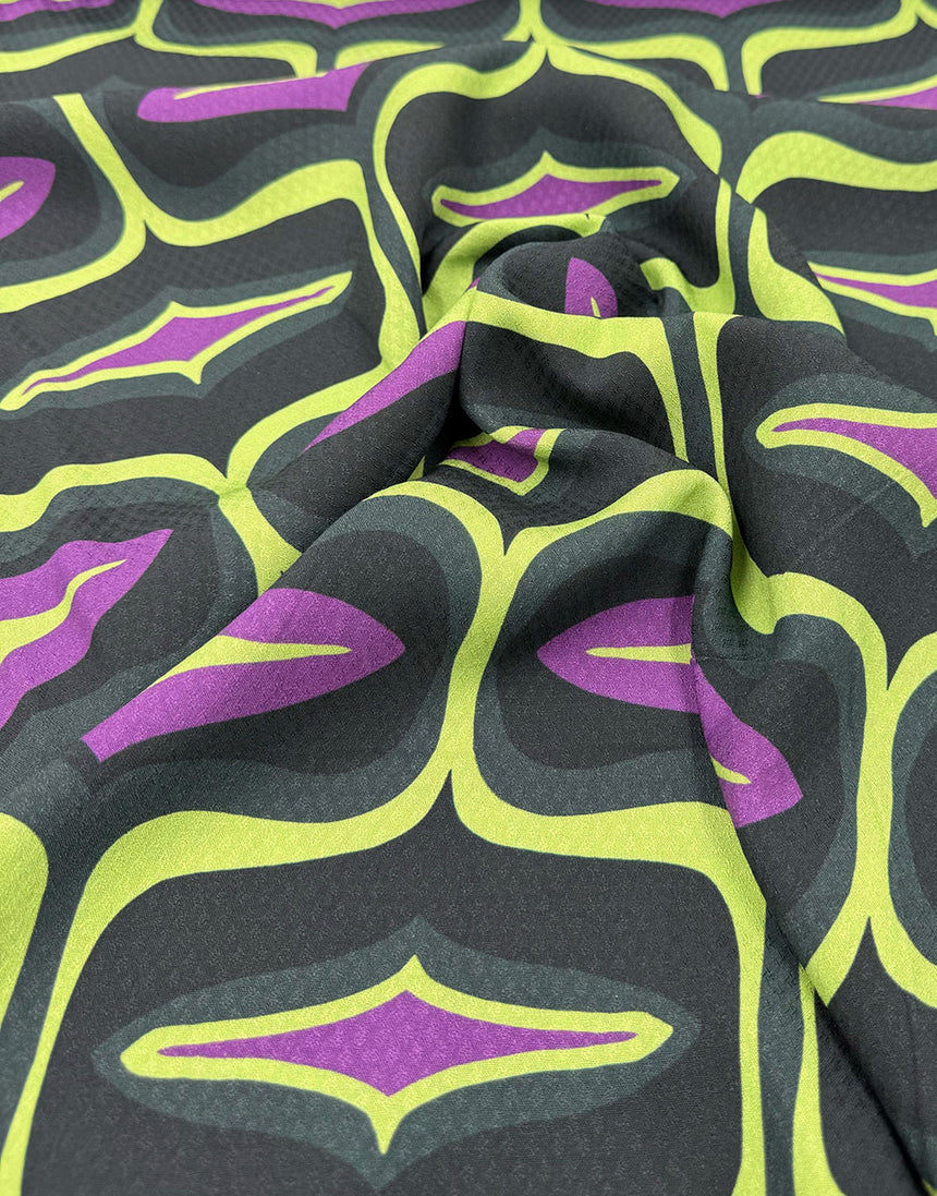 Emerald Mirage Jacquard Viscose Fabric