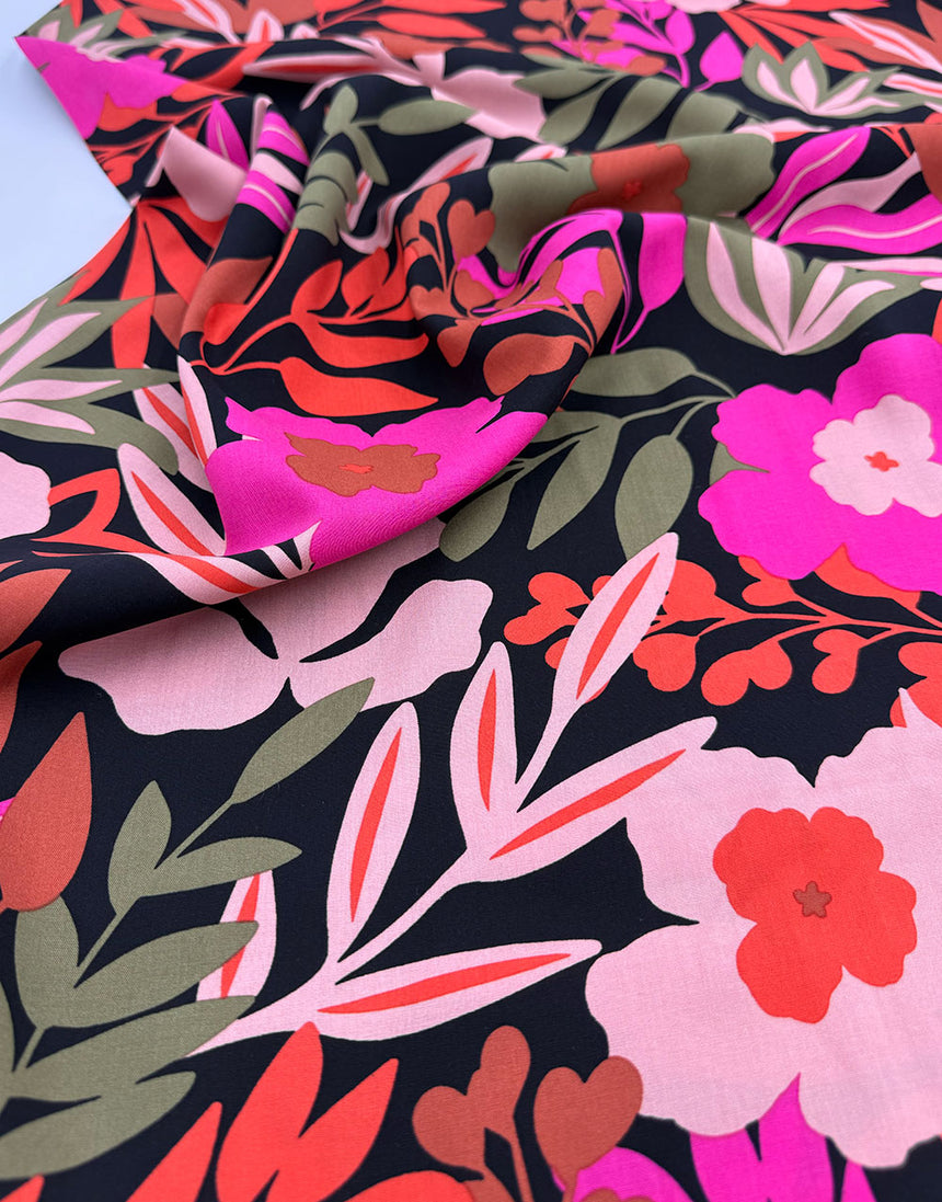 Paprika Pop EcoVero Lenzing Viscose Fabric