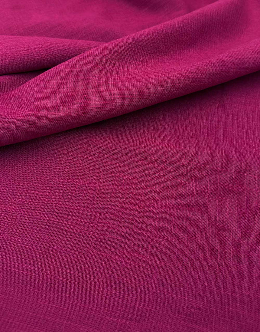 Cerise Washed Linen Cotton Fabric
