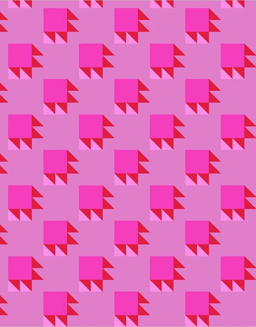 Bear Paw Cool Pink Quilting Cotton Fabric, Annabel's Blenders by Annabel Wrigley, Windham Fabrics