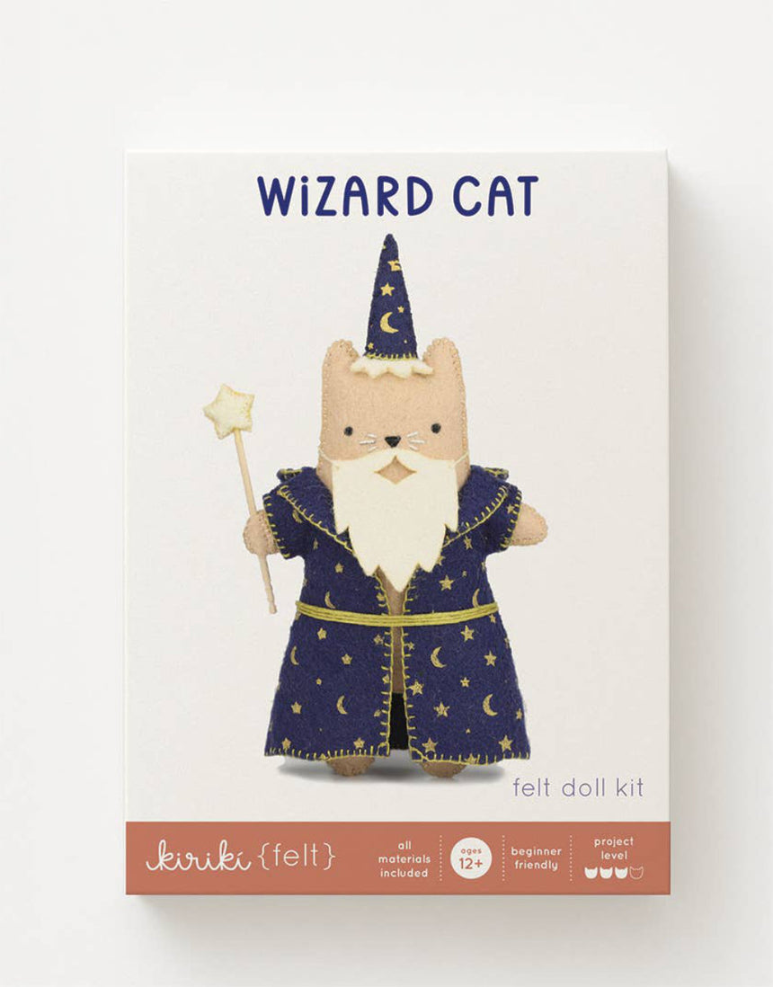 Wizard Cat Felt Doll Kit, Kiriki Press