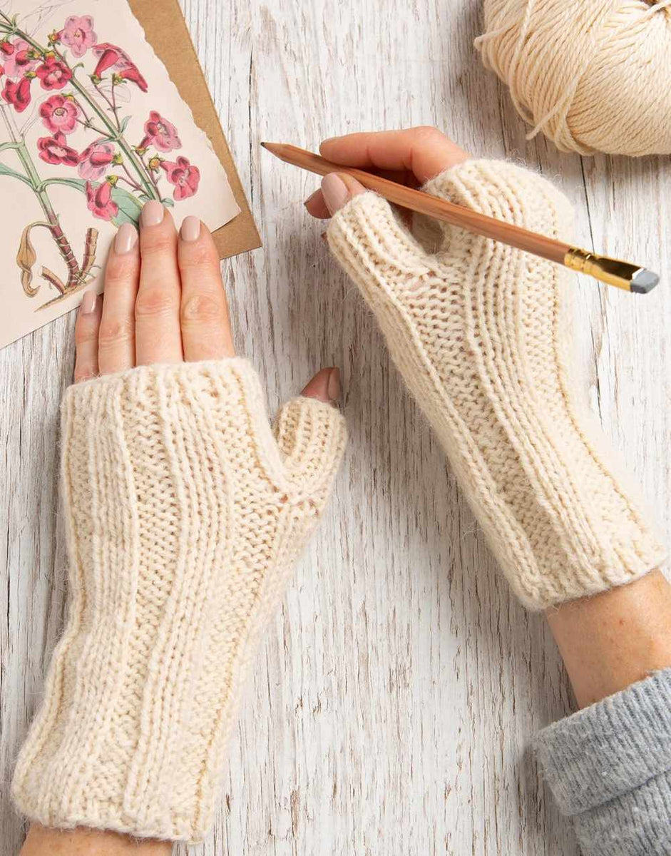 classic alpaca fingerless gloves