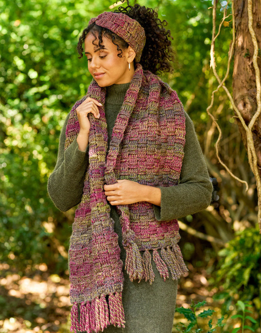Astra Scarf & Headband Single Printed Crochet Pattern, West Yorkshire Spinners
