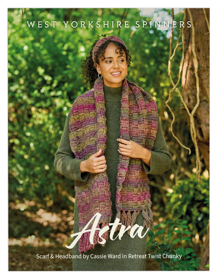 Astra Scarf & Headband Single Printed Crochet Pattern, West Yorkshire Spinners