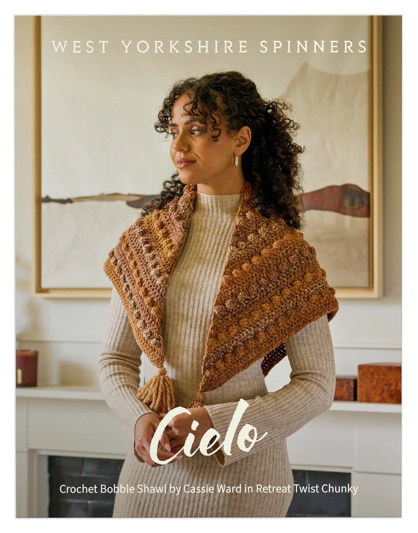 Cielo Bobble Shawl Single Printed Crochet Pattern, West Yorkshire Spinners