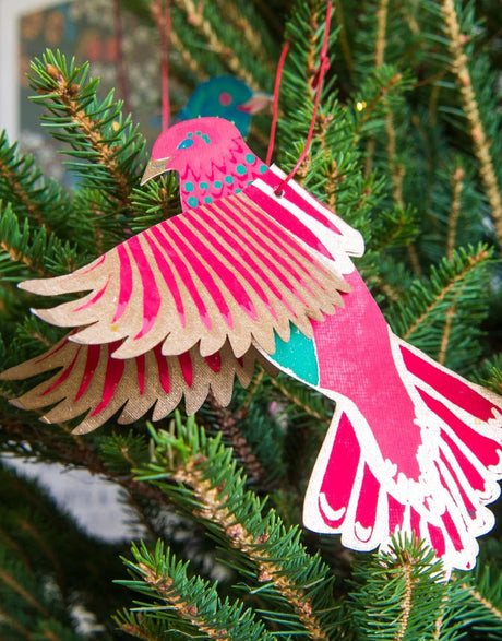 East End Press Christmas Decoration Festive Bird Paper Decorations, East End Press 13750
