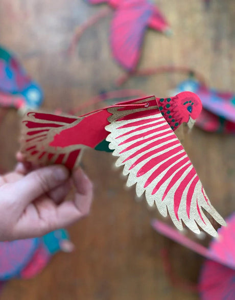 East End Press Christmas Decoration Festive Bird Paper Decorations, East End Press 13750