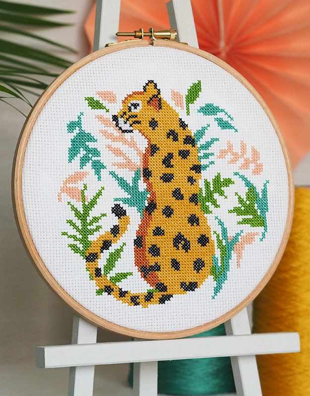 Spot on Leopard Cross Stitch Kit, Caterpillar Cross Stitch