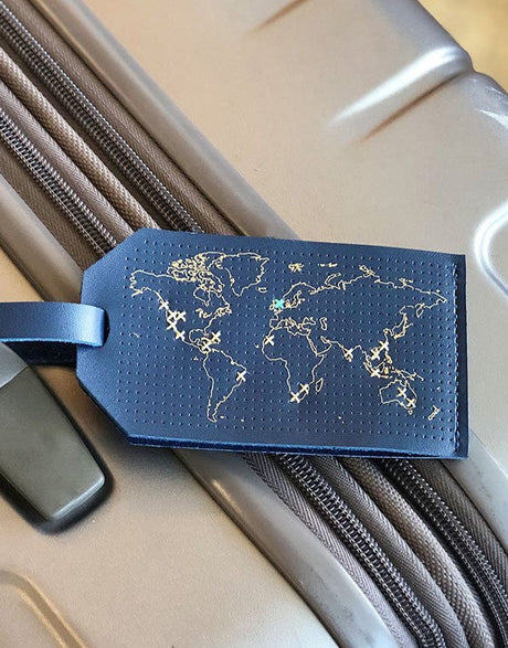 Chasing Threads Embroidery Navy Luggage Tag 'Stitch Where You've Been', Chasing Threads Stitch Kit 7141148593641 7141148593641