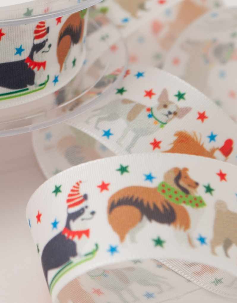 Not specified Ribbon & Trimming White Festive Pets Christmas Ribbon 25m 5024264894866 5024264894866
