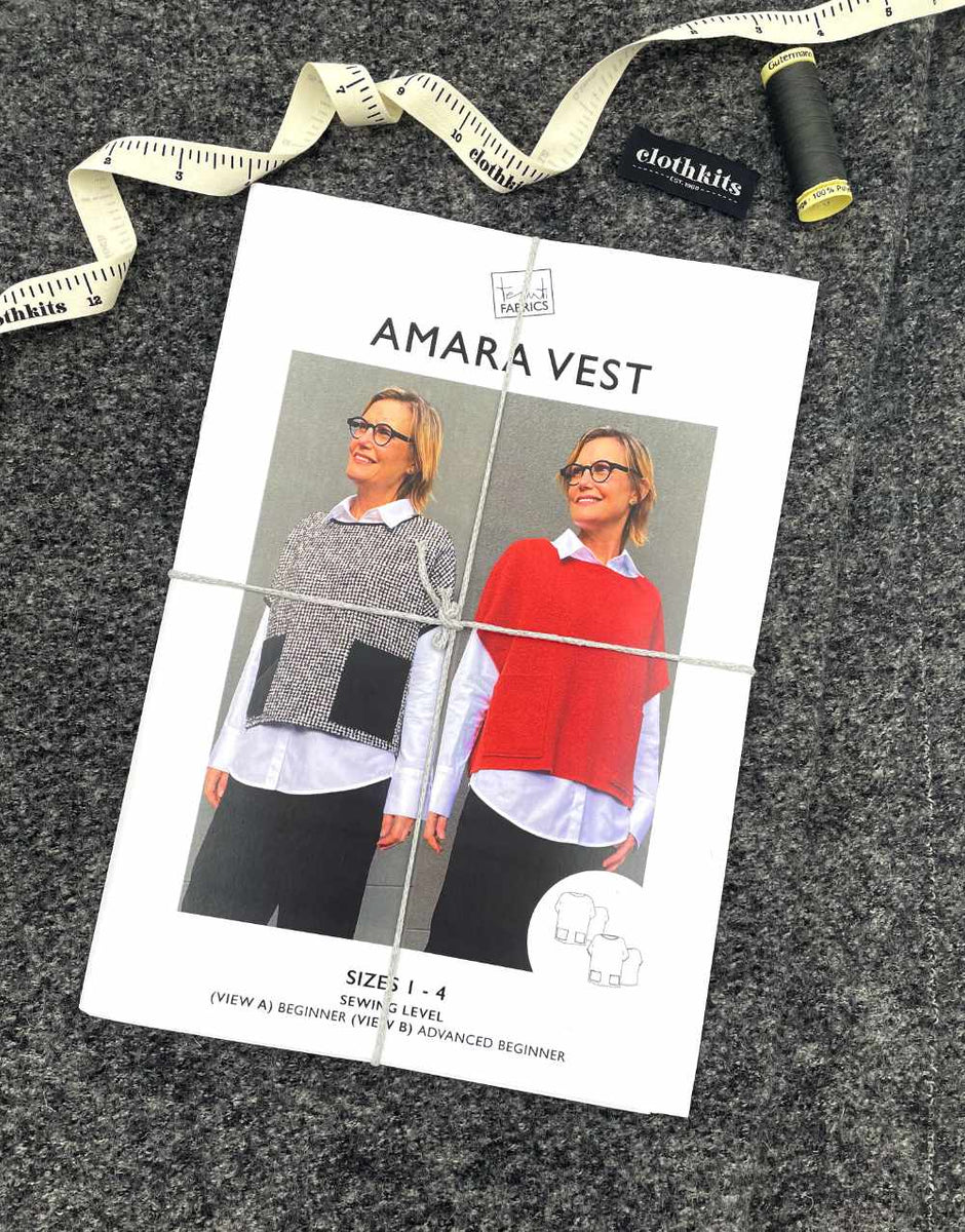 Boiled Wool Amara Vest Top Complete Dressmaking Kit, Tessuti Clothkits