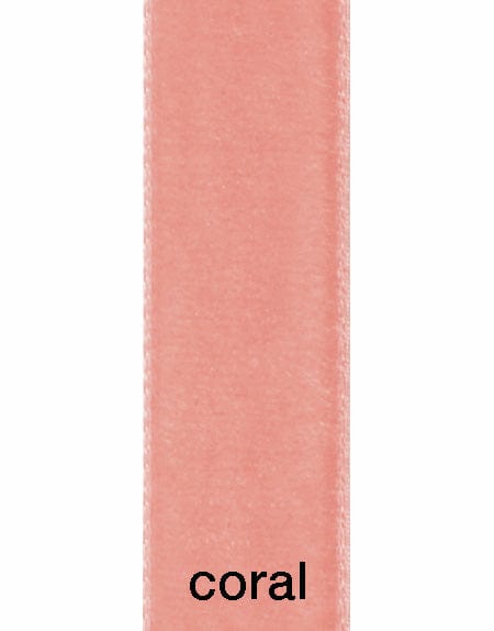 Not Specified Ribbon & Trimming 9618 Coral 22mm Velvet Ribbon 5024264351369 5024264351369