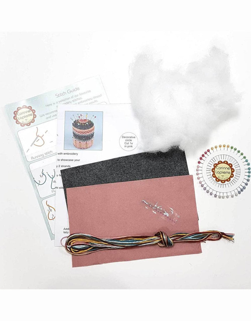 Corinne Lapierre Embroidery Pin Cushion Embroidered Felt Craft Kit by Corinne Lapierre 0608603782653 608603782653