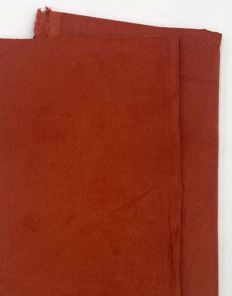 Not Specified Corduroy Red / Plain Terracotta Cotton Needlecord Fabric 15811