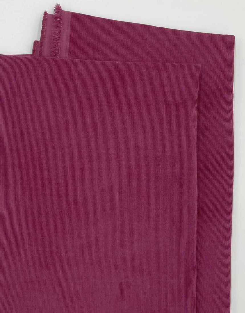 Not Specified Corduroy Red / Plain Wine Red Cotton Needlecord Fabric 15825
