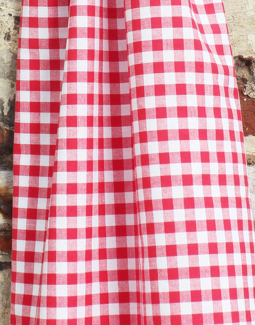 Small Red Gingham Cotton Fabric