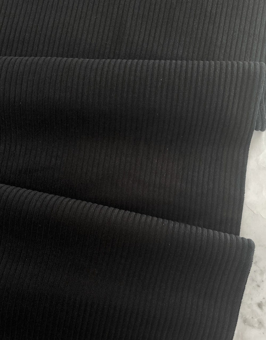Not specified Corduroy Black / Plain Black 4.5 Wale Jumbo Cotton Corduroy Fabric 33832482