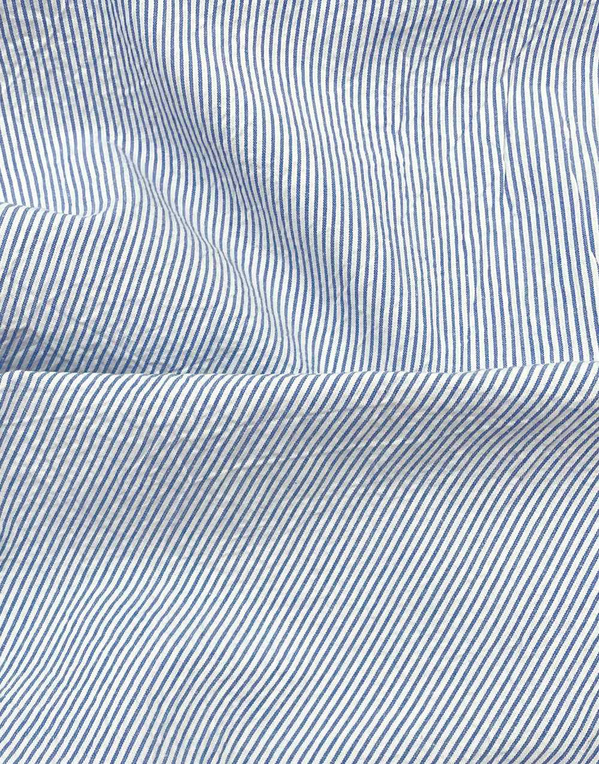Not Specified Seersucker Blue / Stripes Light Blue Striped Cotton Seersucker Fabric 14878