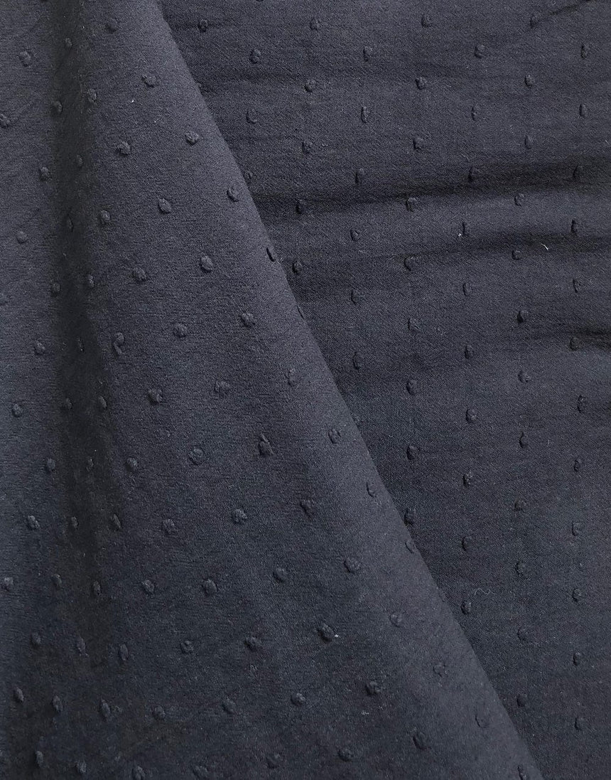 Not Specified Dobby Cotton Black / Plain Black Dobby Cotton, Swiss Knot Fabric 05738.001-0012