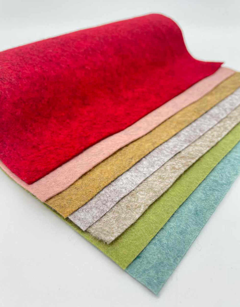 Marl Felt Squares Bundle, Wool Felt Fabric Clothkits