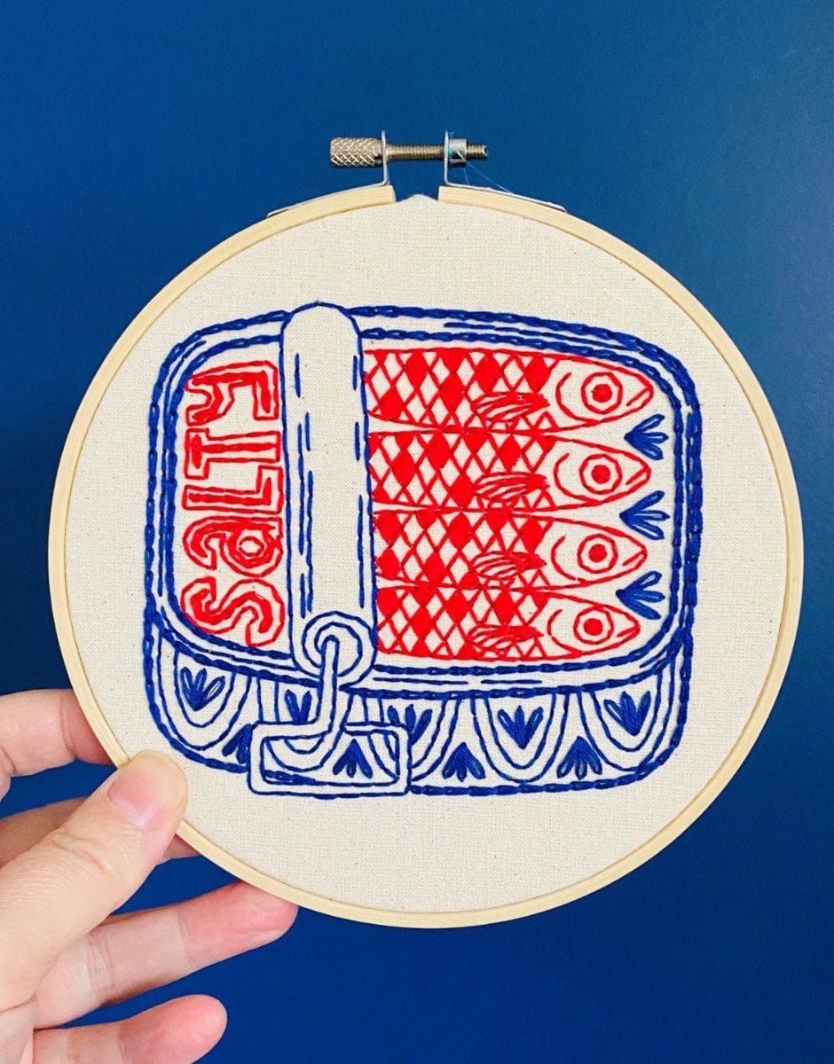 Sardines Embroidery Kit, Hook Line & Tinker