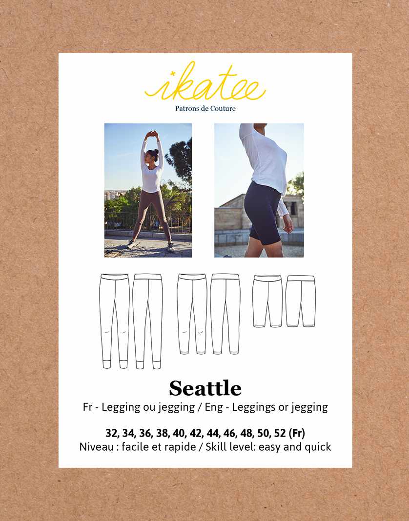 Ikatee Trousers & Shorts Seattle Leggings/Jeggings Sewing Pattern, Ikatee 3760278991222