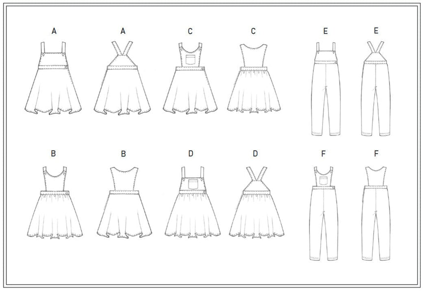 Liberty Fabrics Children's Clothing Kiki Dungaree Set Children's Sewing Pattern, Liberty Fabrics 10701