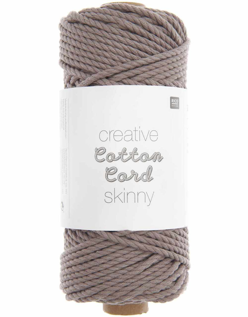 Rico Yarn & Wool 008 Taupe Rico Creative Cotton Macrame Cord Skinny, Various Colours 4065166005722 4065166005722