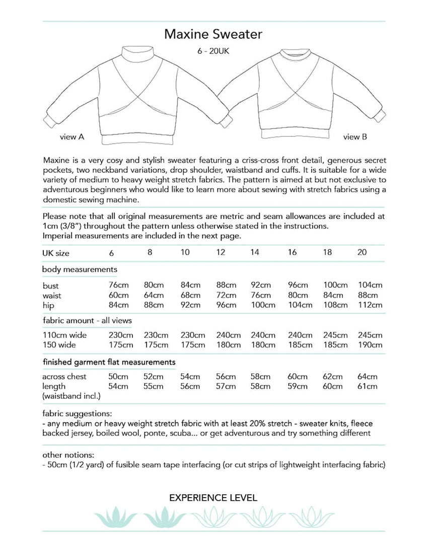 Dhurata Davies Tops Shirts & Blouses Maxine Sweater Sewing Pattern, Dhurata Davies 9364258