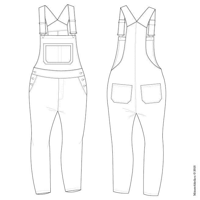 Monsterfabriken Dungarees Anna Dungarees Sewing Pattern, Monsterfabriken
