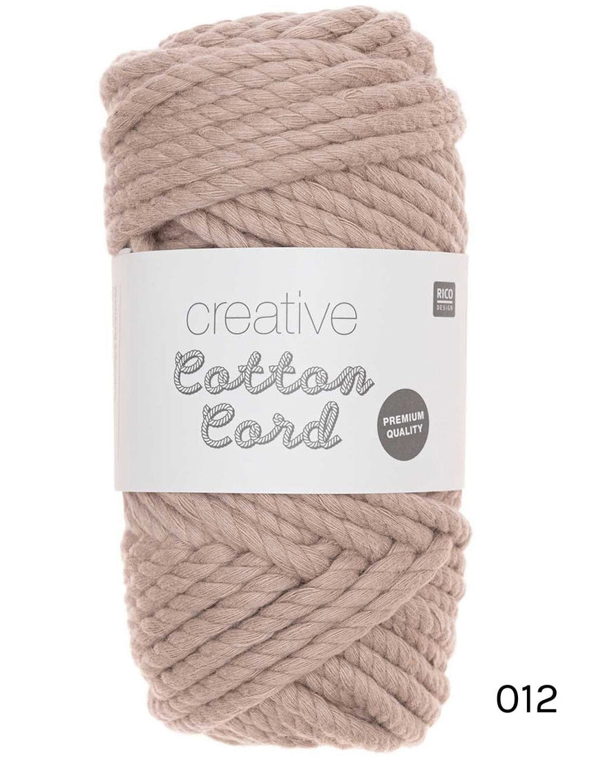Rico Yarn & Wool 012 Light Brown Rico Creative Cotton Macrame Cord, Various Colours 4051271166946 4051271166946