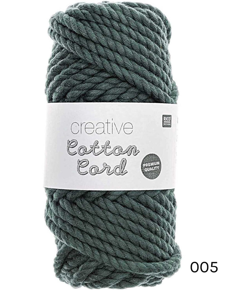 Rico Yarn & Wool 005 Teal Rico Creative Cotton Macrame Cord, Various Colours 4051271453268 4051271453268