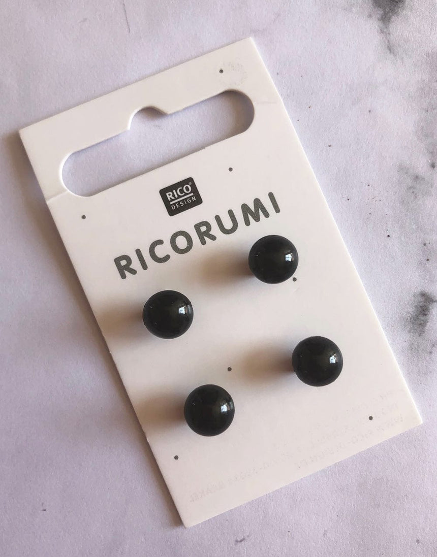 Rico Knitting Needles & Accessories Ricorumi Black Button Eyes 8.5mm 4051271458225 4051271458225