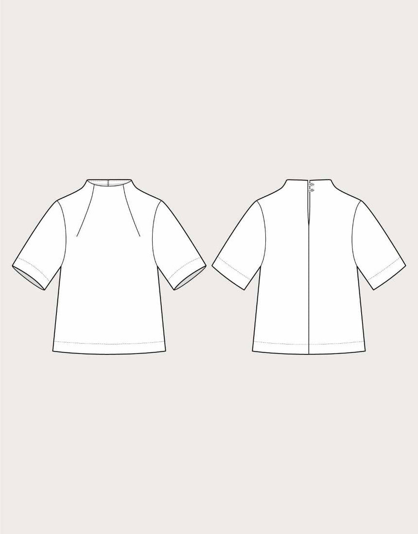 The Assembly Line Tops Shirts & Blouses Funnel Neck Top Sewing Pattern, The Assembly Line