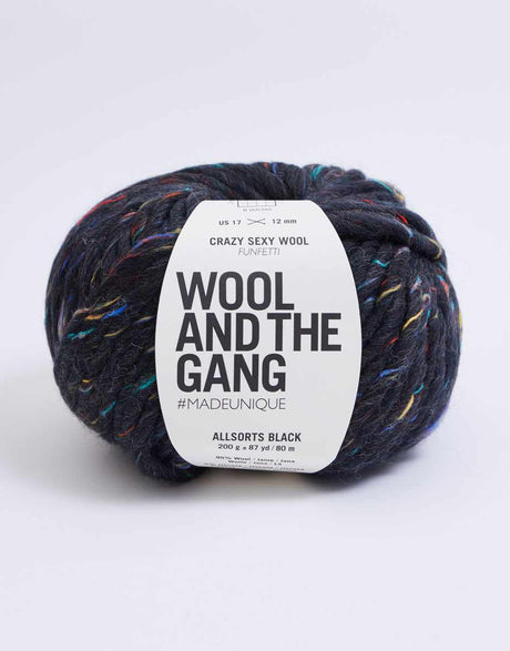 Wool and the Gang Yarn & Wool Allsorts Black Crazy Sexy Wool, Chunky Yarn, Wool and the Gang 604565069078