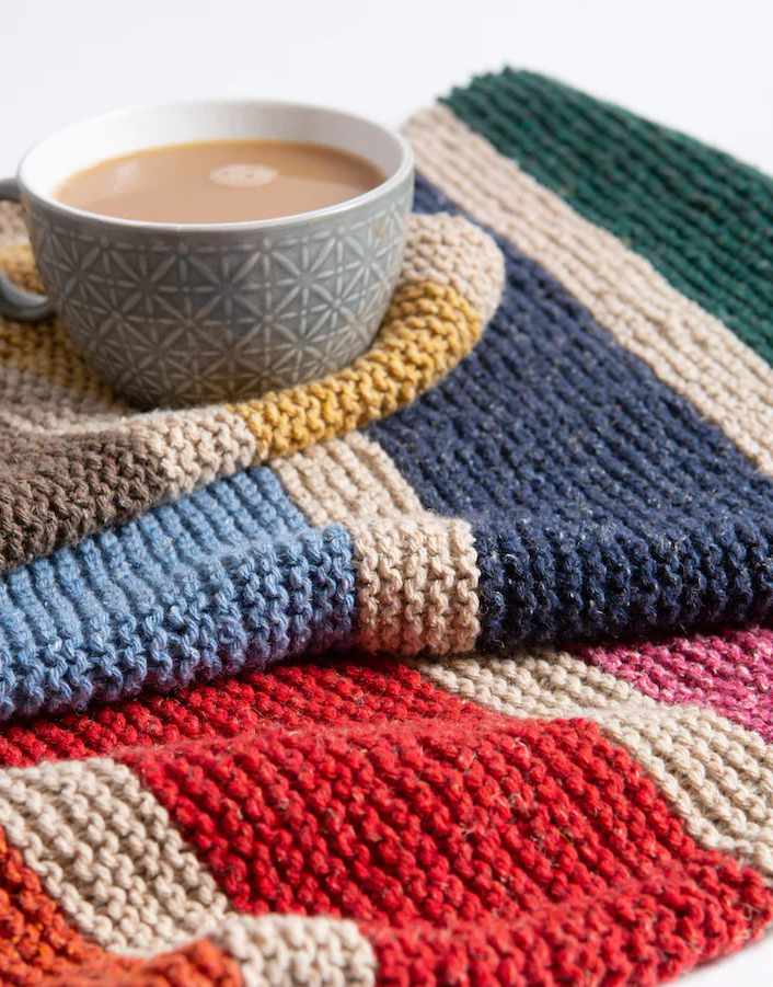 Cotton Striped Blanket Crochet Kit Beginners Simple Blanket Making Wool  Couture 