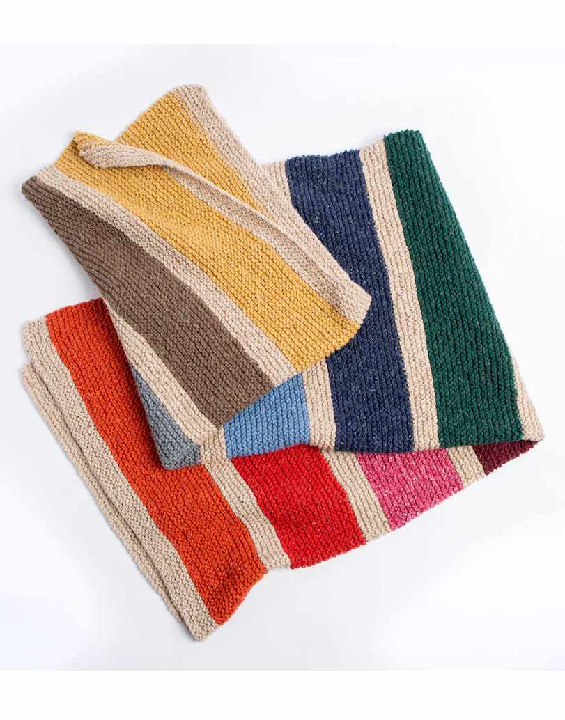 Wool Couture Knitting Kit Aran Rainbow Striped Blanket Knitting Kit, Wool Couture 5060656944344 5060656944344