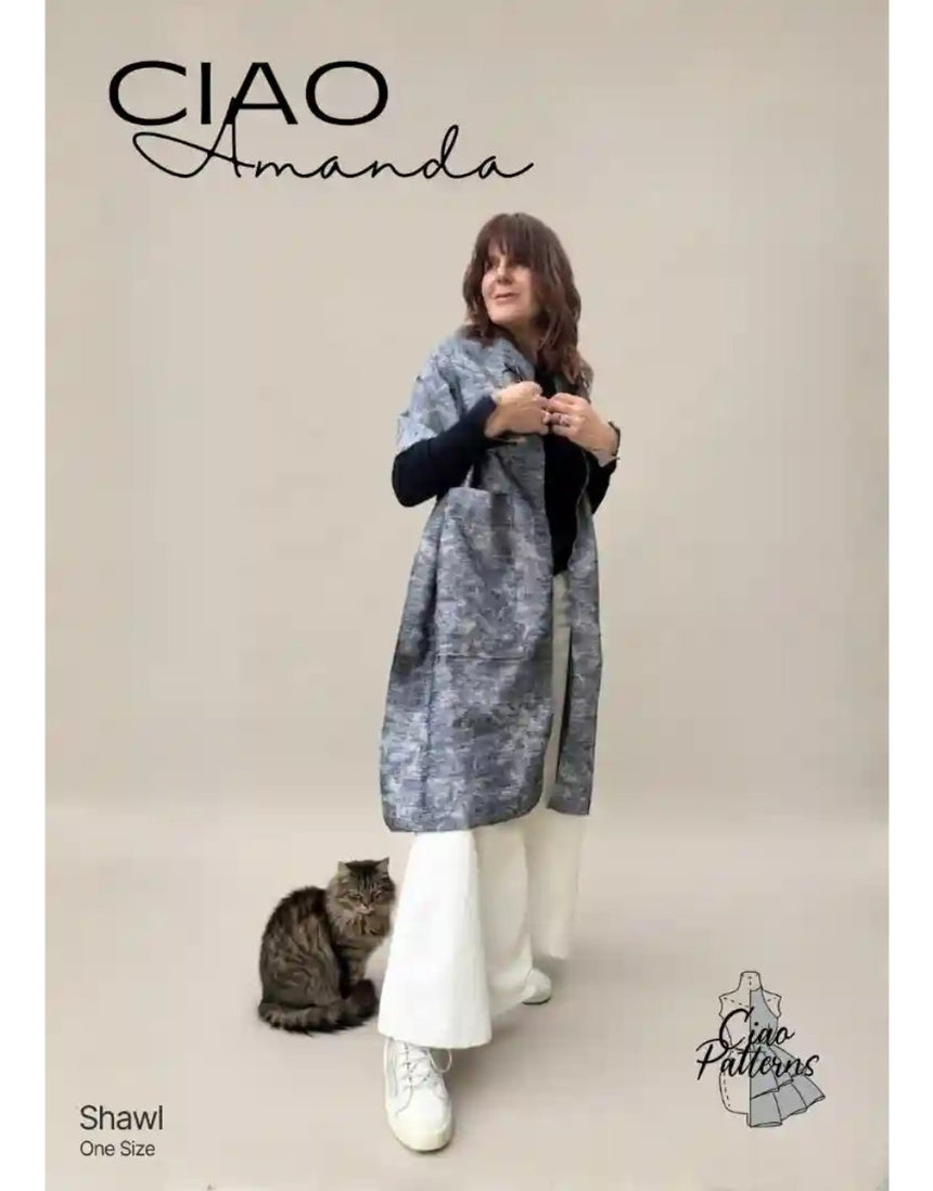 Amanda Shawl Paper Sewing Pattern, Ciao Patterns