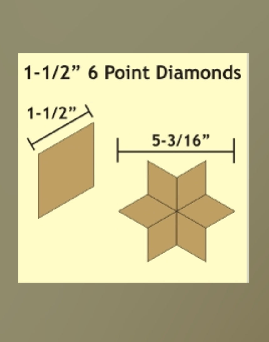 60 Degree Diamonds Paper Pieces for English Paper Piecing