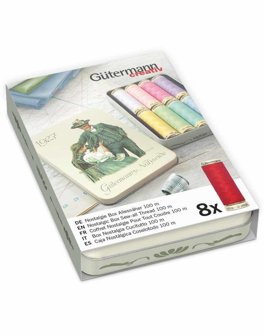 Gutermann Thread Storage Tin  ‘1927’ Nostalgic Edition, Sew-All Pastel Shades