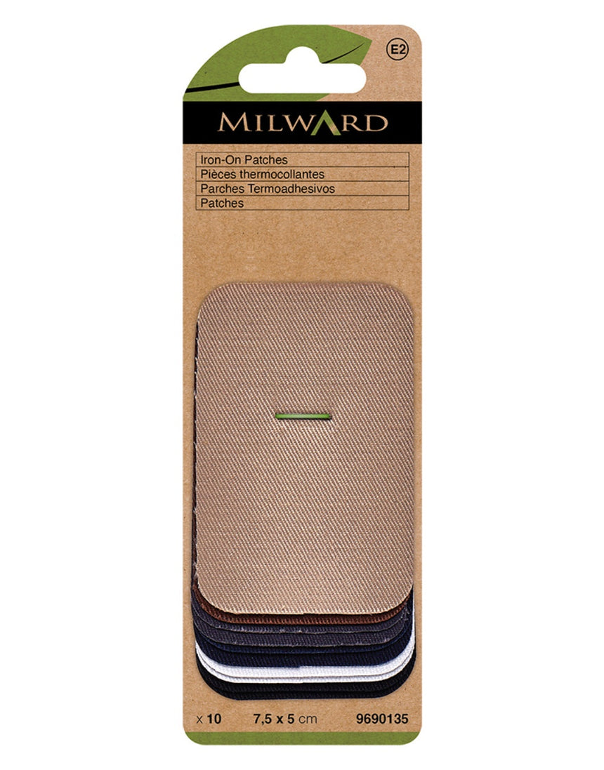 Milward Green Iron-On Patches: Assorted Colours Cotton - 5 x 7.5cm