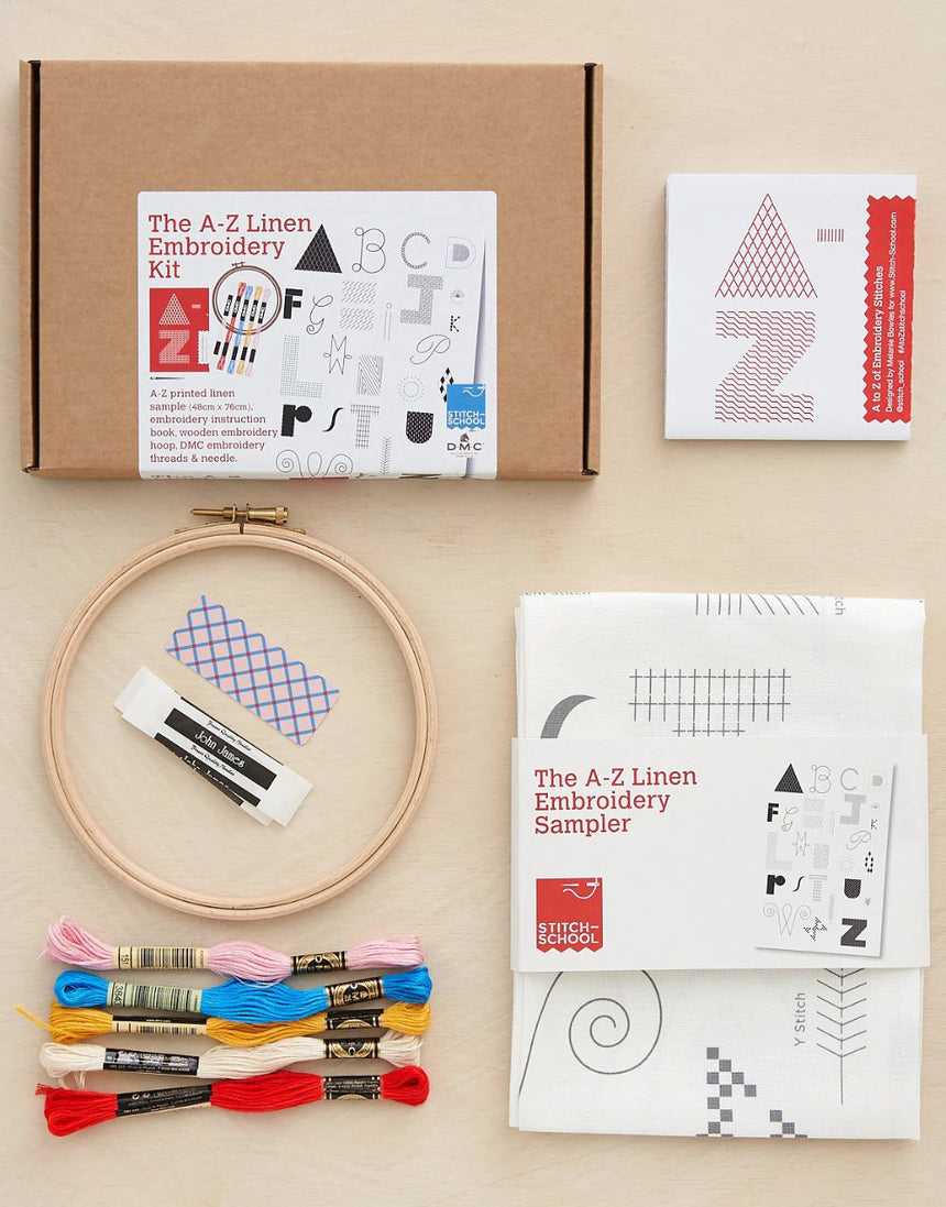 A-Z Linen Embroidery Kit, Stitch-School