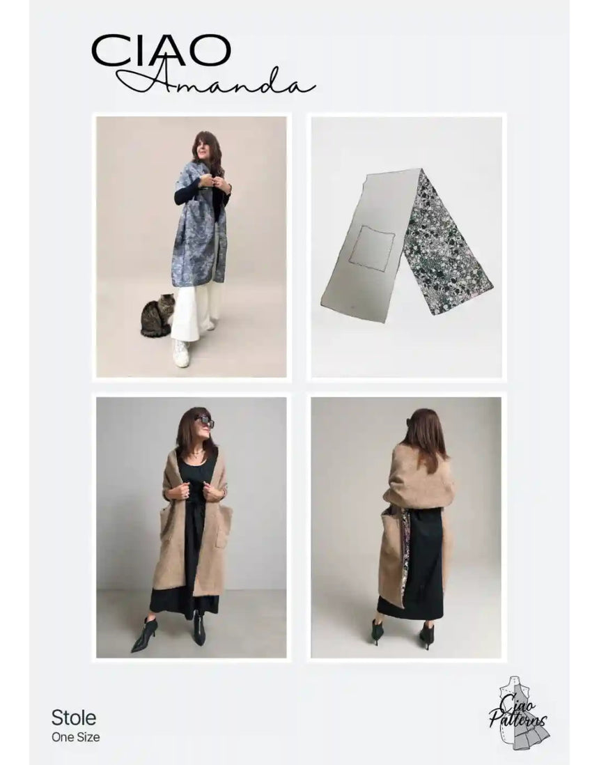 Amanda Shawl Paper Sewing Pattern, Ciao Patterns