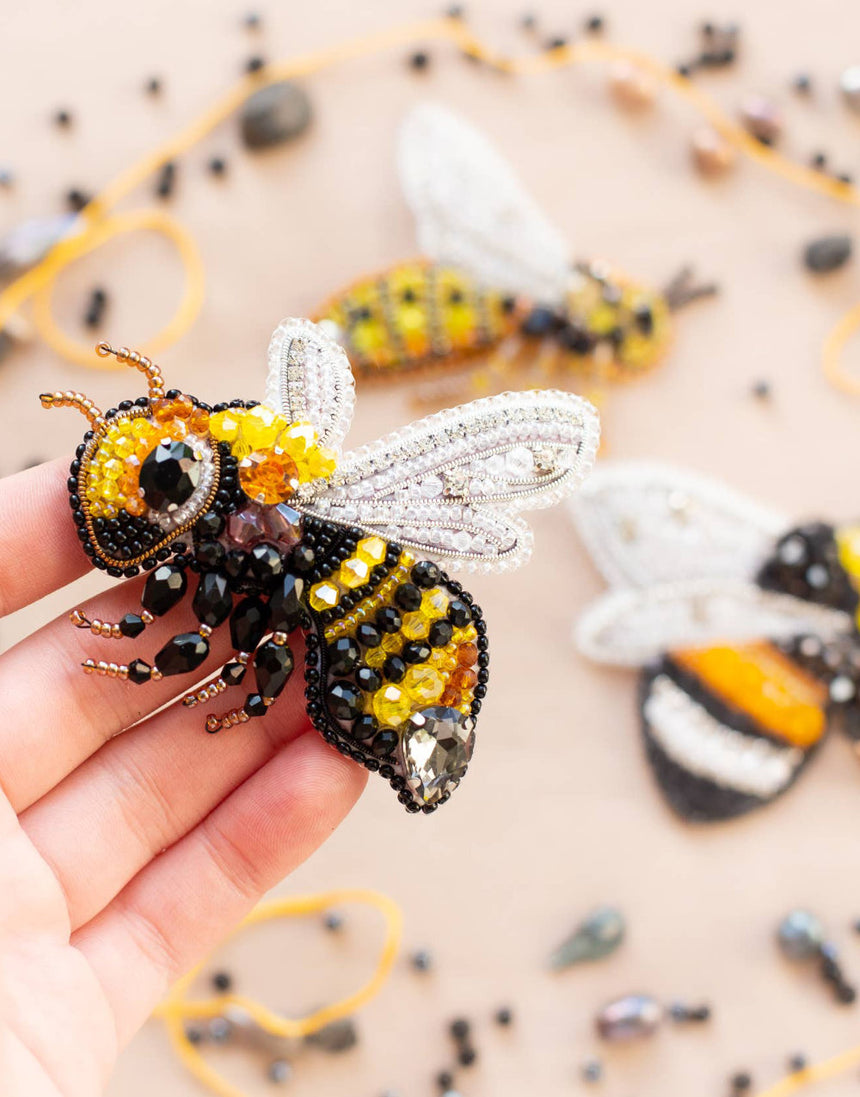 Bee Beaded Embroidery Brooch/Hanging Decoration Kit