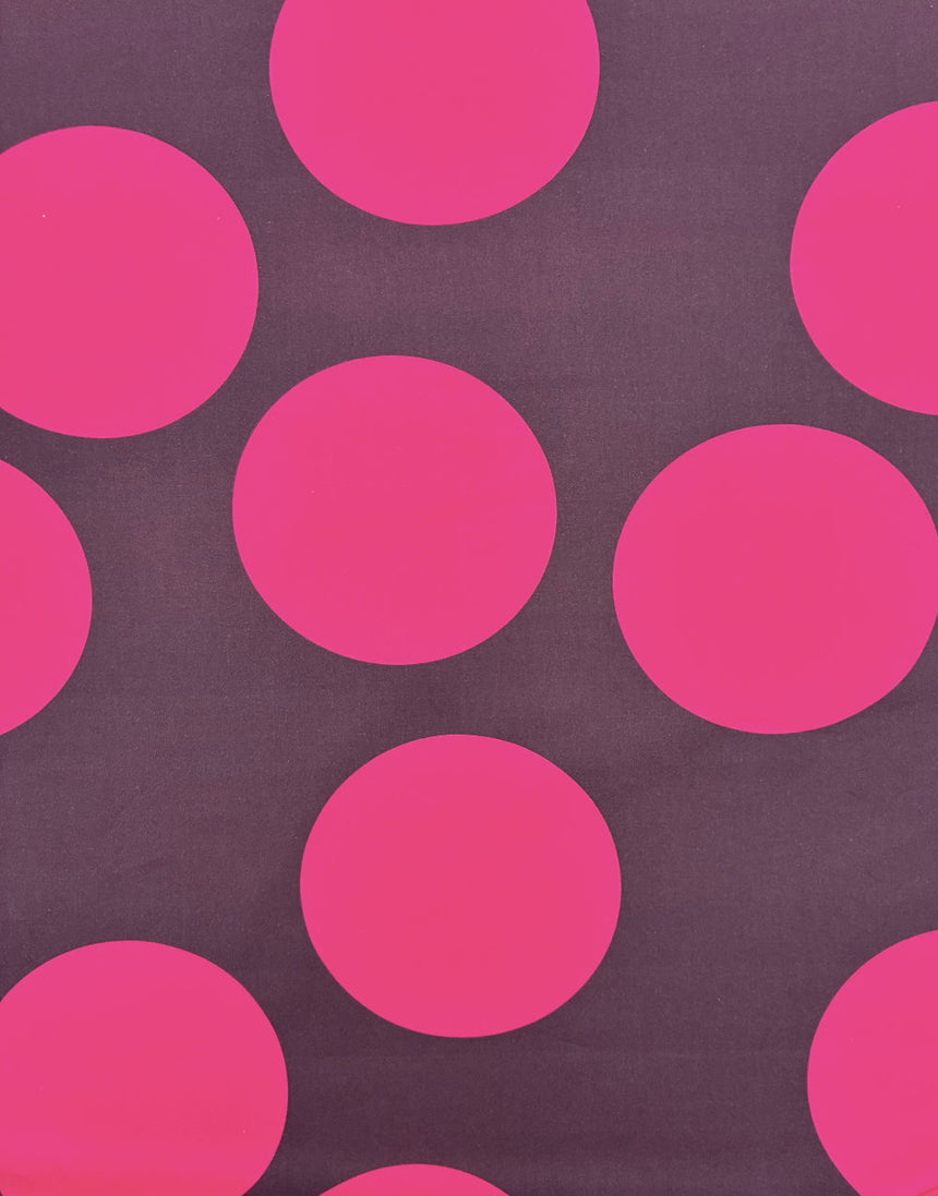 Aubergine and Cerise Spot, Cotton Poplin Fabric, Light and Lush