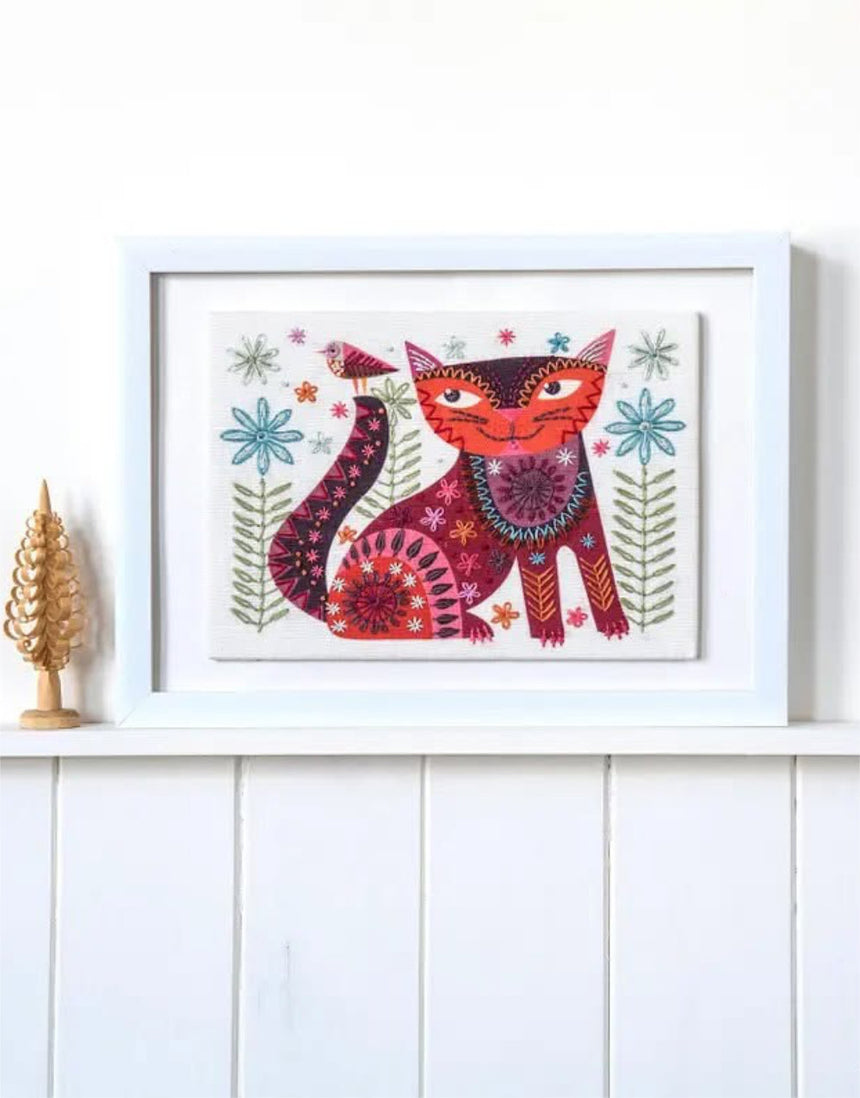 Brown Cat, Nancy Nicholson Embroidery Stitch Kit