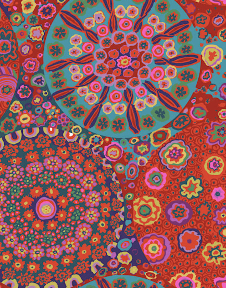 Millefiore Red Cotton Lawn, Kaffe Fassett
