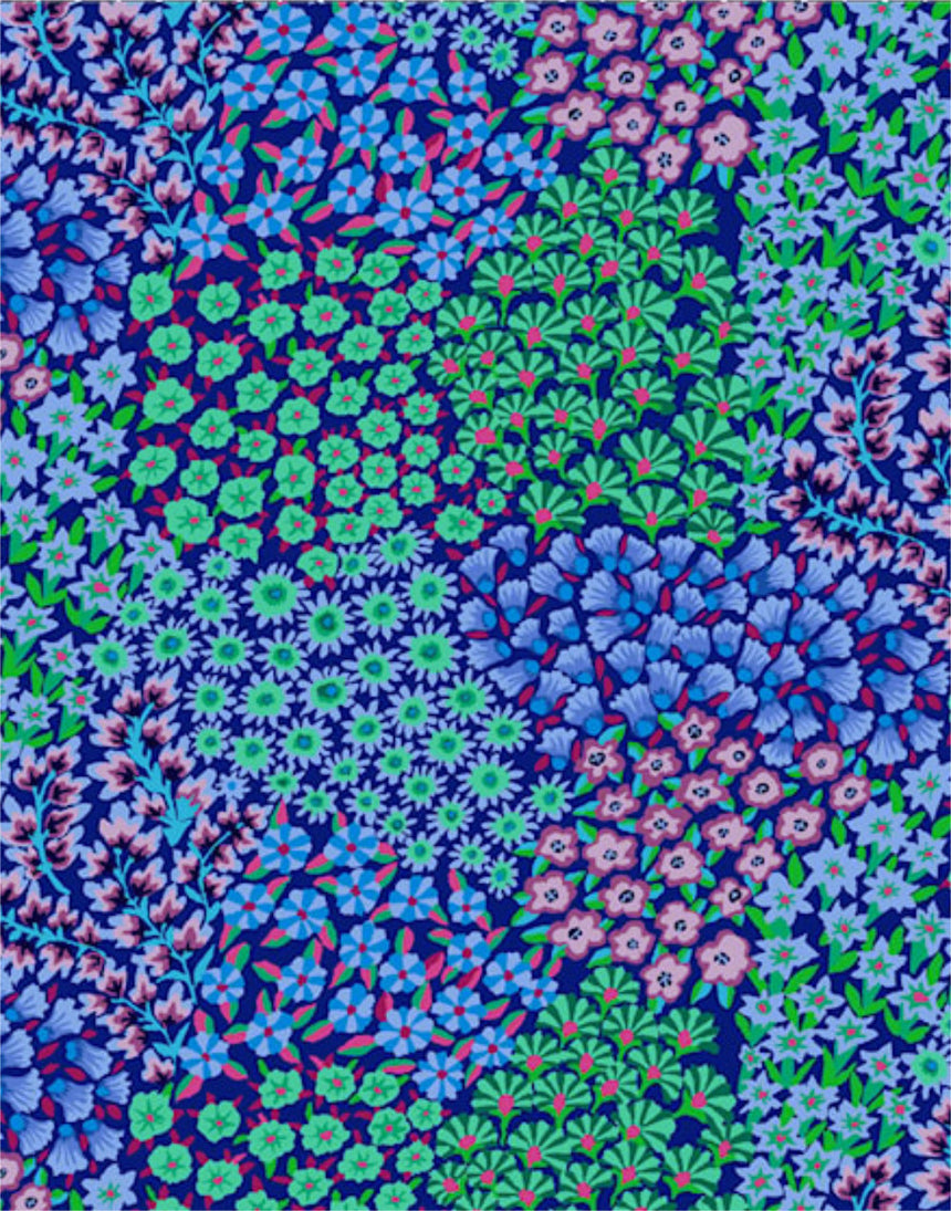 Persian Gardens Blue Cotton Lawn, Kaffe Fassett