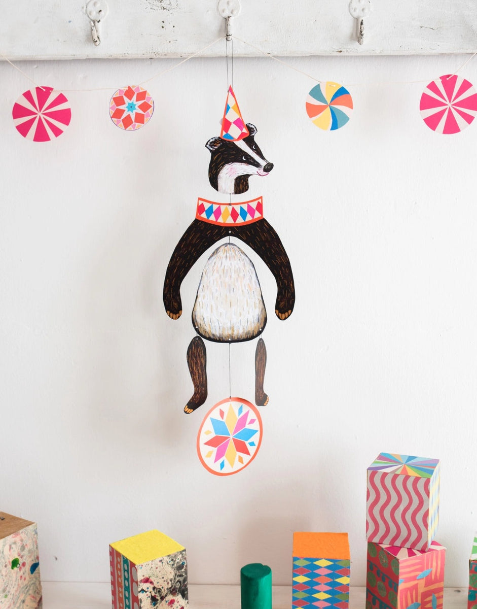 Nursery Circus Badger Kinetic Mobile By Wini Tapp Clothkits Nursery Circus Badger Kinetic Mobile By Wini Tapp Clothkits